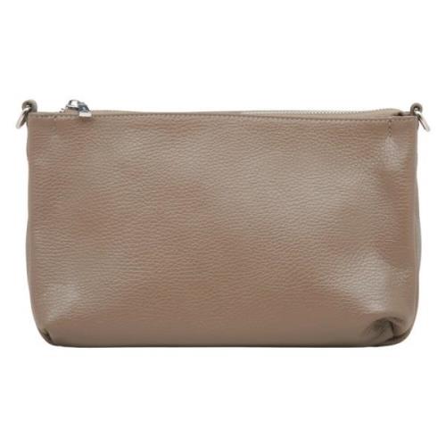 Estro Kvinnors Mörk Beige Läder Crossbody Väska Er00115560 Beige, Dam