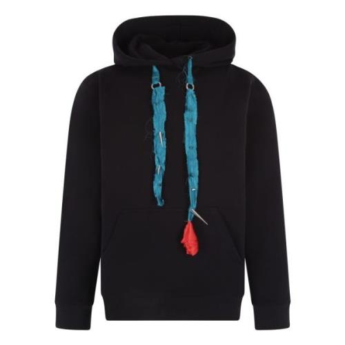 JordanLuca Svart Oversized Hoodie med Silver Studs Black, Herr