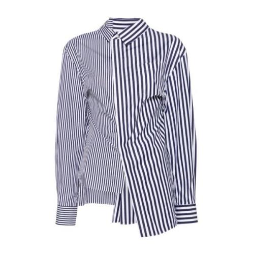 Sacai Randig Poplin Skjorta Blue, Dam