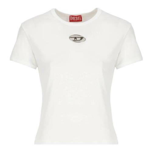 Diesel Vit Bomull T-shirt Rund Hals Korta ärmar White, Dam