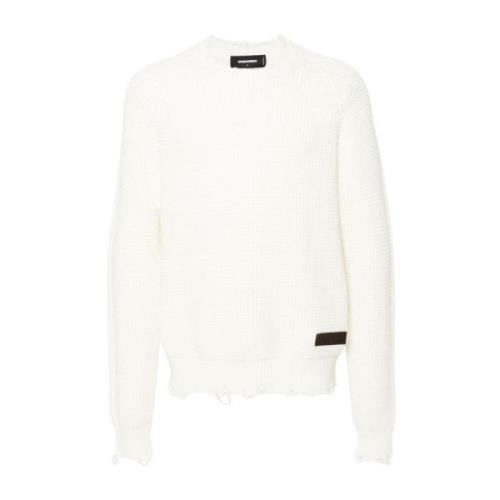 Dsquared2 Vit Tröja med Logotyp Applikation White, Herr