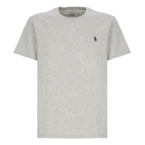 Ralph Lauren Grå Bomull T-shirt med Broderad Pony Gray, Herr