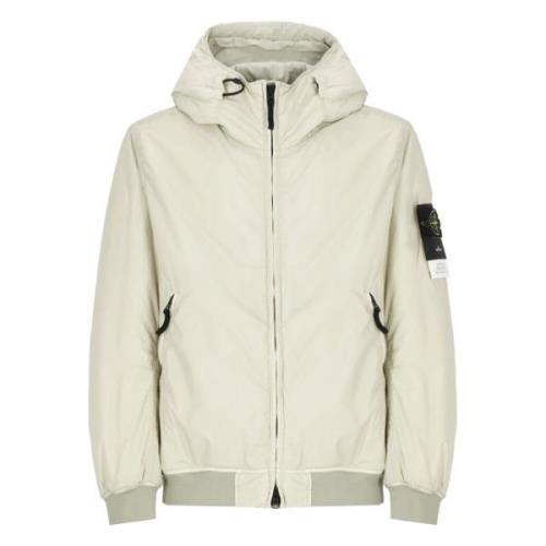 Stone Island Grön Dunjacka med Huva Beige, Herr