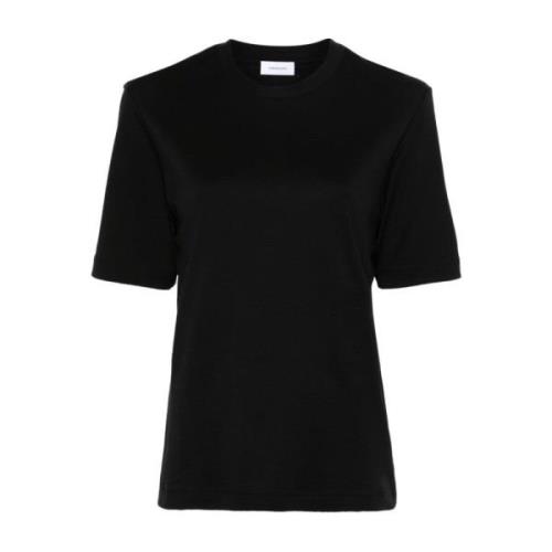 Salvatore Ferragamo Svart Logo-Patch T-shirt Ny Säsong Black, Dam