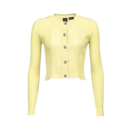 Pinko Stilren Cardigan för Kvinnor Yellow, Dam