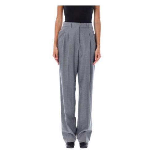 Stella McCartney Grå Ull Straight-Leg Byxor Gray, Dam