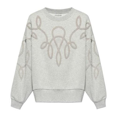 Munthe Sweatshirt med logotyp Gray, Dam