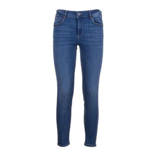 Fracomina Smal Passform Denim Byxor Blue, Dam