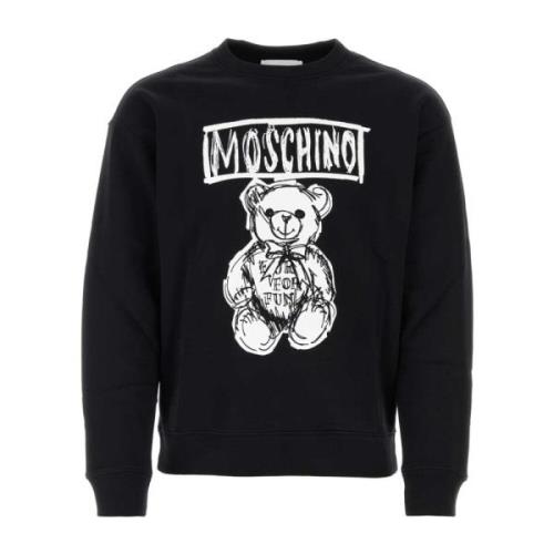 Moschino Stilren Svart Bomullsweatshirt Black, Herr