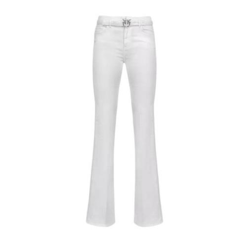 Pinko Flora Vita Denim Jeans White, Dam