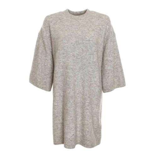 Drykorn Stickad Klänning med Oversized Passform Gray, Dam