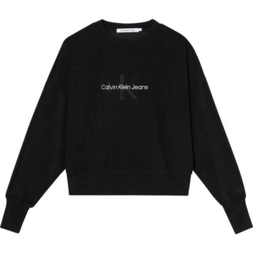 Calvin Klein Jeans Rundhalsad sweatshirt Black, Dam