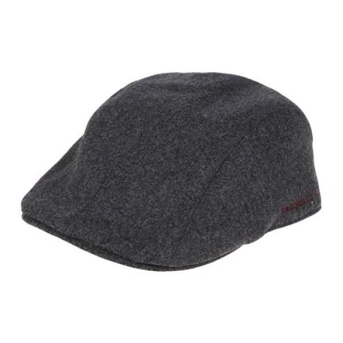 Brunello Cucinelli Grå Flanell Flat Cap Aw24 Gray, Herr