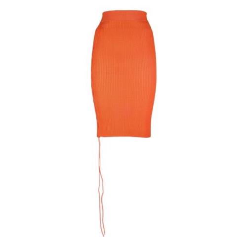 Off White Orange Slim Fit Kjol Orange, Dam