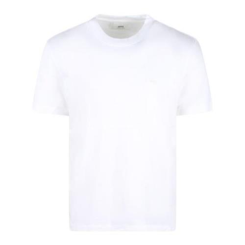 Ami Paris Hjärtbroderad T-shirt White, Herr