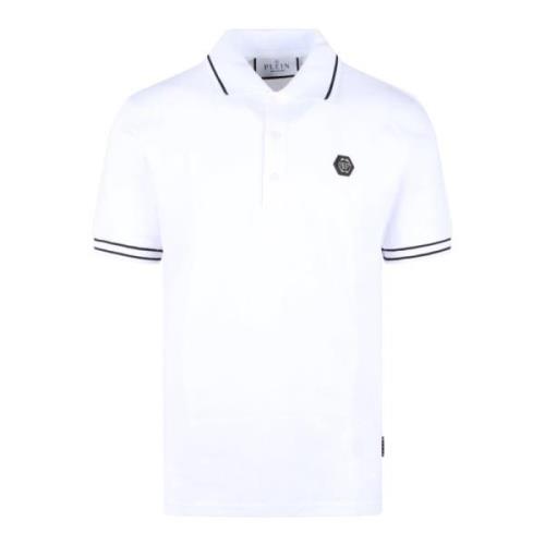 Philipp Plein Hexagon Polo Shirt White, Herr