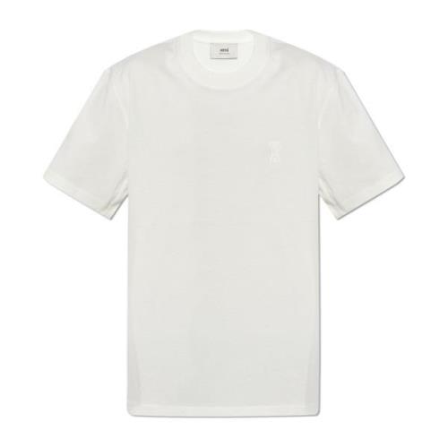 Ami Paris T-shirt med präglat logotyp Beige, Herr