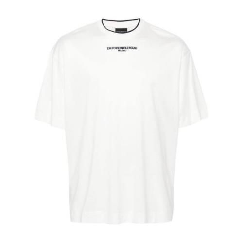 Emporio Armani Vit Crew Neck Logo T-shirts Polos White, Herr