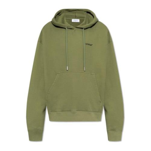 Off White Sweatshirt med logotyp Green, Herr