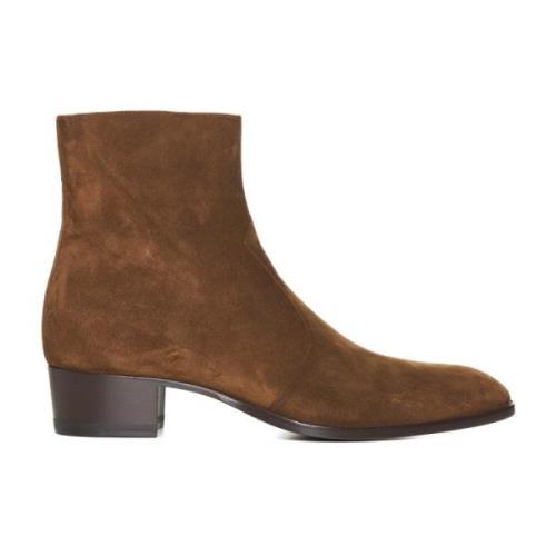 Saint Laurent Bruna Wyatt Ankelboots Brown, Herr