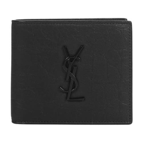 Saint Laurent Lyxig krokodilpräglad plånbok Black, Herr