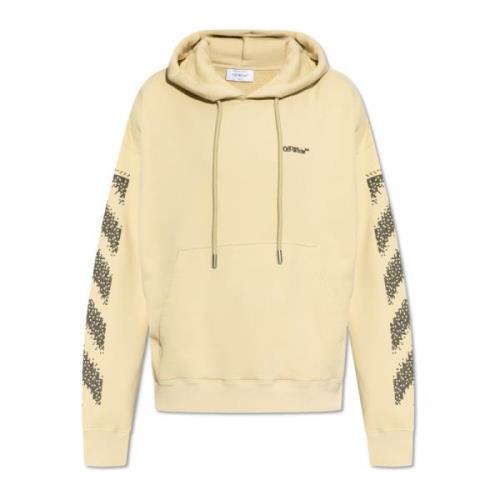 Off White Sweatshirt med logotyp Beige, Herr