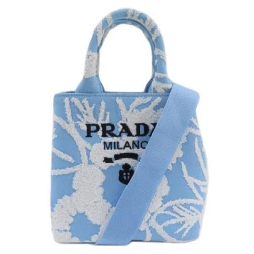 Prada Vintage Pre-owned Canvas totevskor Blue, Dam