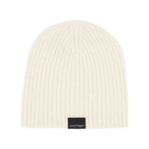 Courrèges Räfflad Ull Beanie - Neutral Beige, Herr