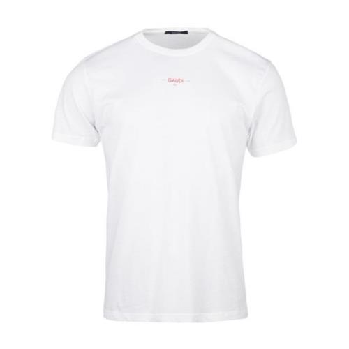 Gaudi Stiliga Bomull T-Shirts Kollektion White, Herr