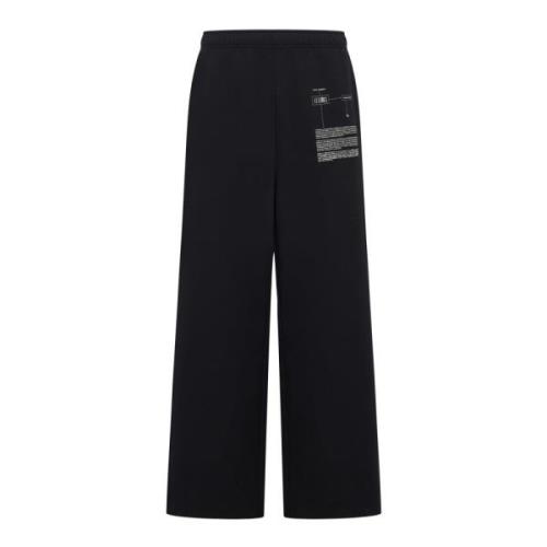 MM6 Maison Margiela Svarta Oversized Sweatpants med Logo Print Black, ...