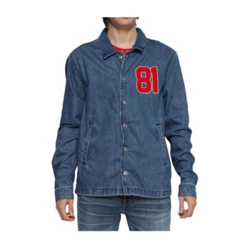 Guess Denim Skjortor, Klassisk Kollektion Blue, Herr