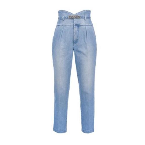 Pinko Avslappnad passform Denim Jeans Blue, Dam