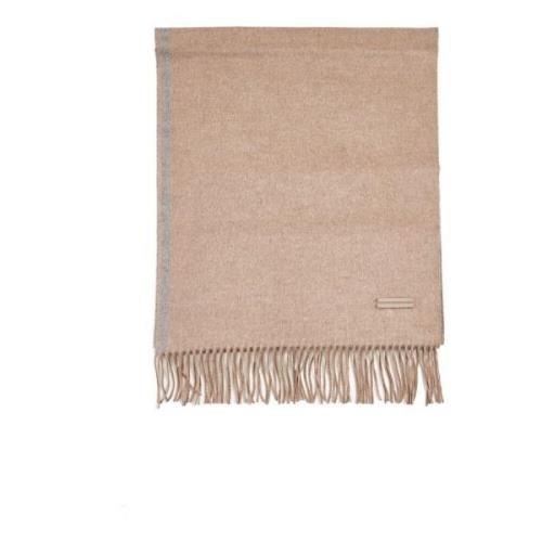 Ermenegildo Zegna Sidenscarf med Fransar Beige, Herr