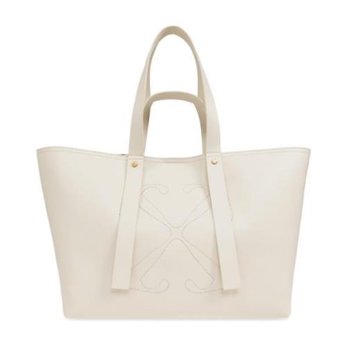 Off White Shopper väska Beige, Dam