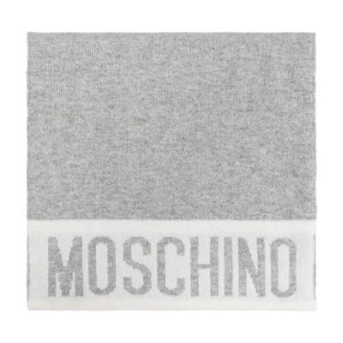 Moschino Halsduk med logo Gray, Unisex