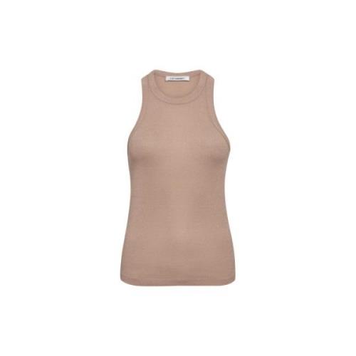 Co'Couture Glitter Tank Top Beige, Dam