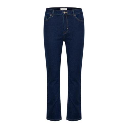 Part Two Hög Midja Bootcut Mörk Denim Jeans Blue, Dam