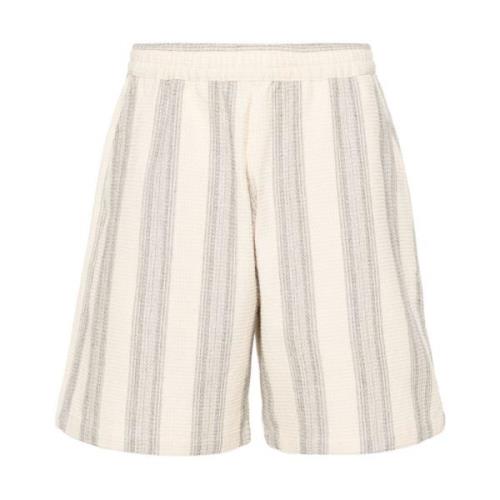 Carhartt Wip Texturerad Bomullsvåffel Randiga Shorts Beige, Herr