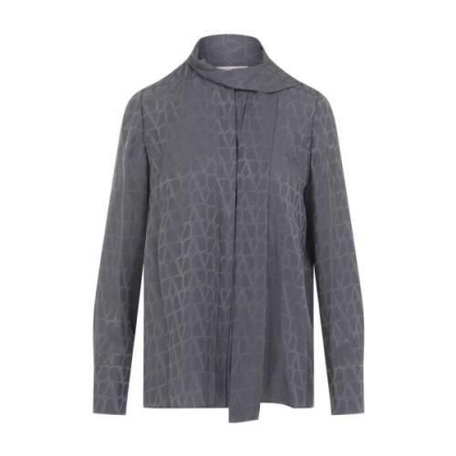 Valentino Grå Skjortor för Kvinnor Aw24 Gray, Dam