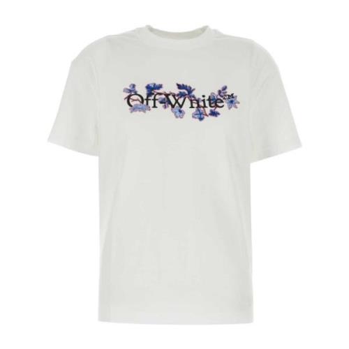 Off White Vit Bomull T-shirt White, Dam