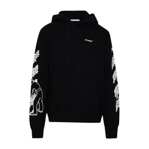 Off White Murpilar Tryckt Slim Hoodie Svart Black, Herr