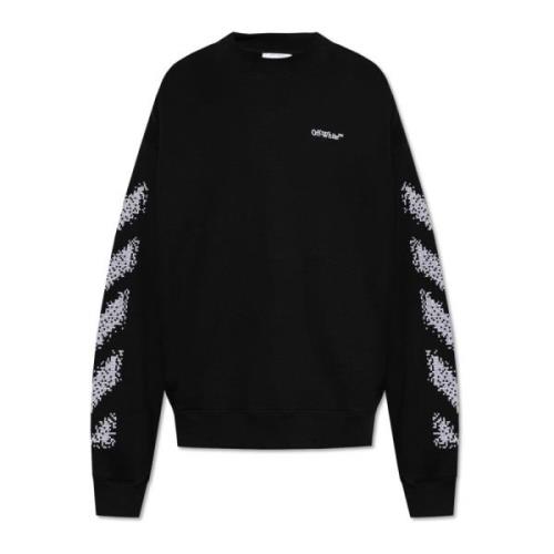 Off White Sweatshirt med Logo Black, Herr