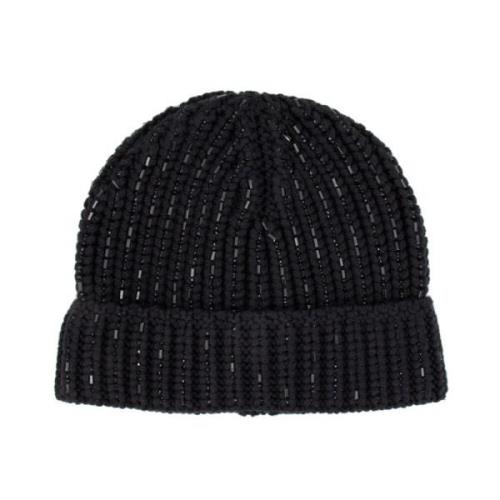 Ermanno Scervino Mjuk Vinter Beanie med Lurex Detaljer Black, Dam