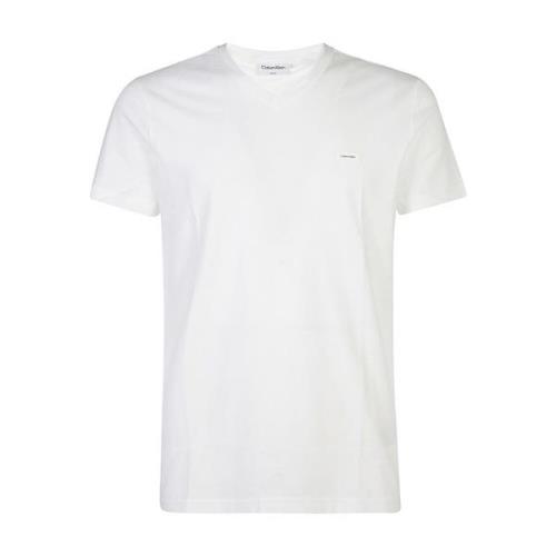 Calvin Klein Vita T-shirts och Polos V-ringning White, Herr