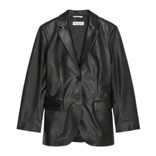 Marc O'Polo Läderblazer regular Black, Dam