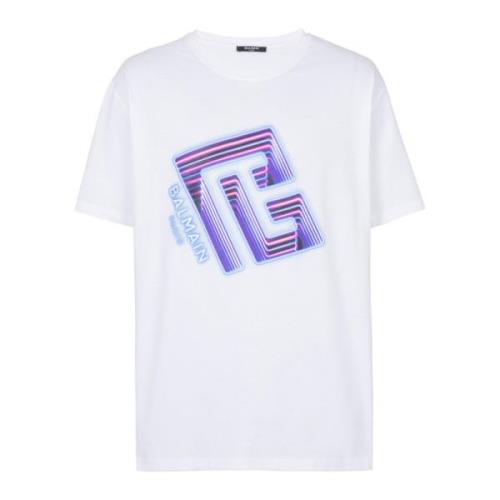 Balmain Neon logo T-shirt White, Herr