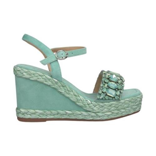 Alma EN Pena Rhinestone Strap Kilklack Sandal Green, Dam