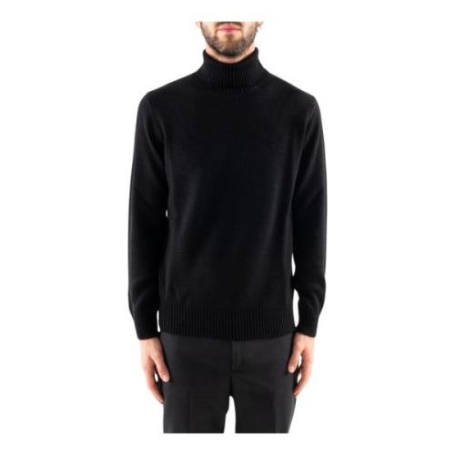 Corsinelabedoli Turtleneck Jumpers i Marino Ull Black, Herr