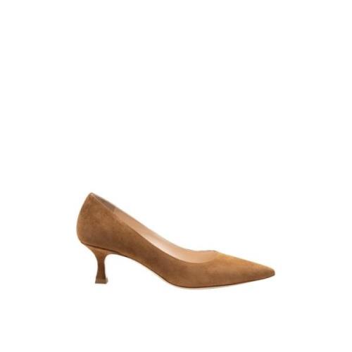 Parallele Spetsig Mockapump i Cognac Brown, Dam