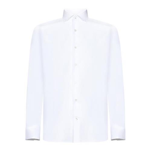 D4.0 Poplin Texture White Shirt White, Herr